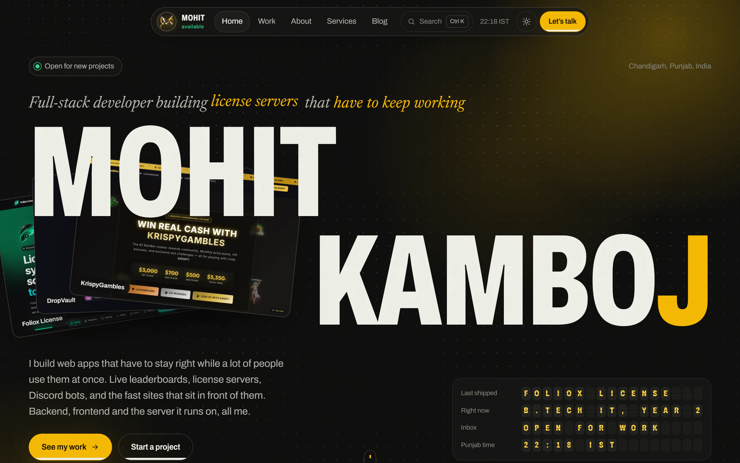Screenshot of mohitdev.tech