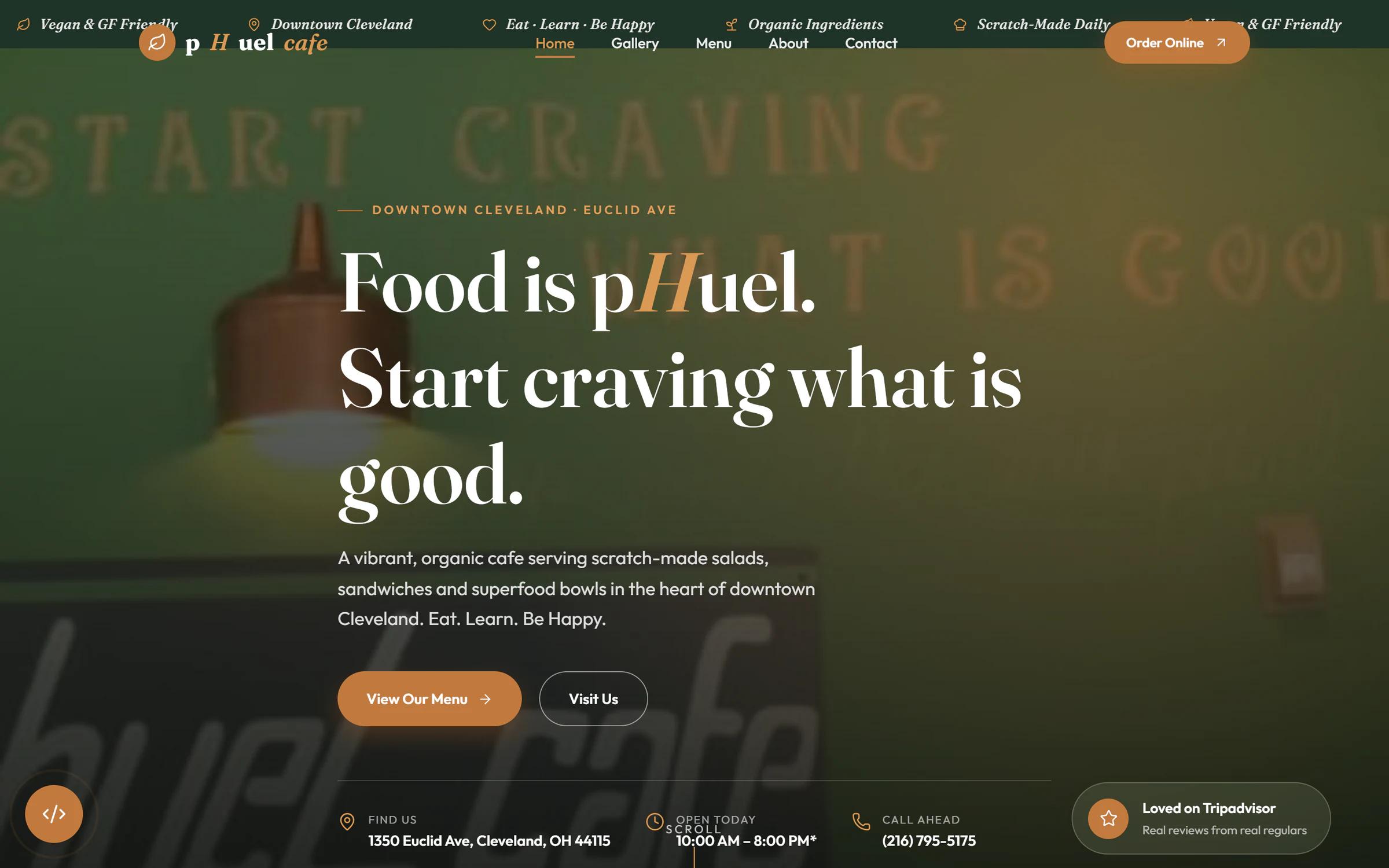 Screenshot of pHuel Cafe